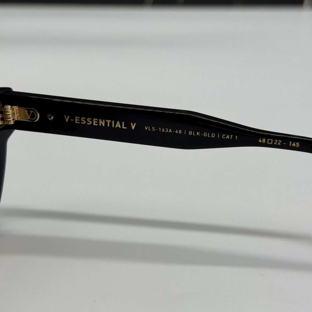 NEW VALENTINO VLS-163A BLACK BROWN ROUND SUNGLASSES VALENTINO - Picture 9 of 10